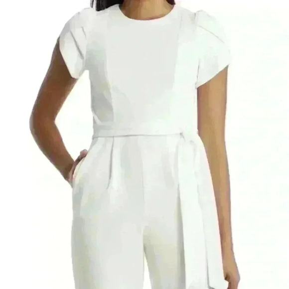 Calvin Klein White Belted Jumpsuit 4 - Picture 2 of 8
